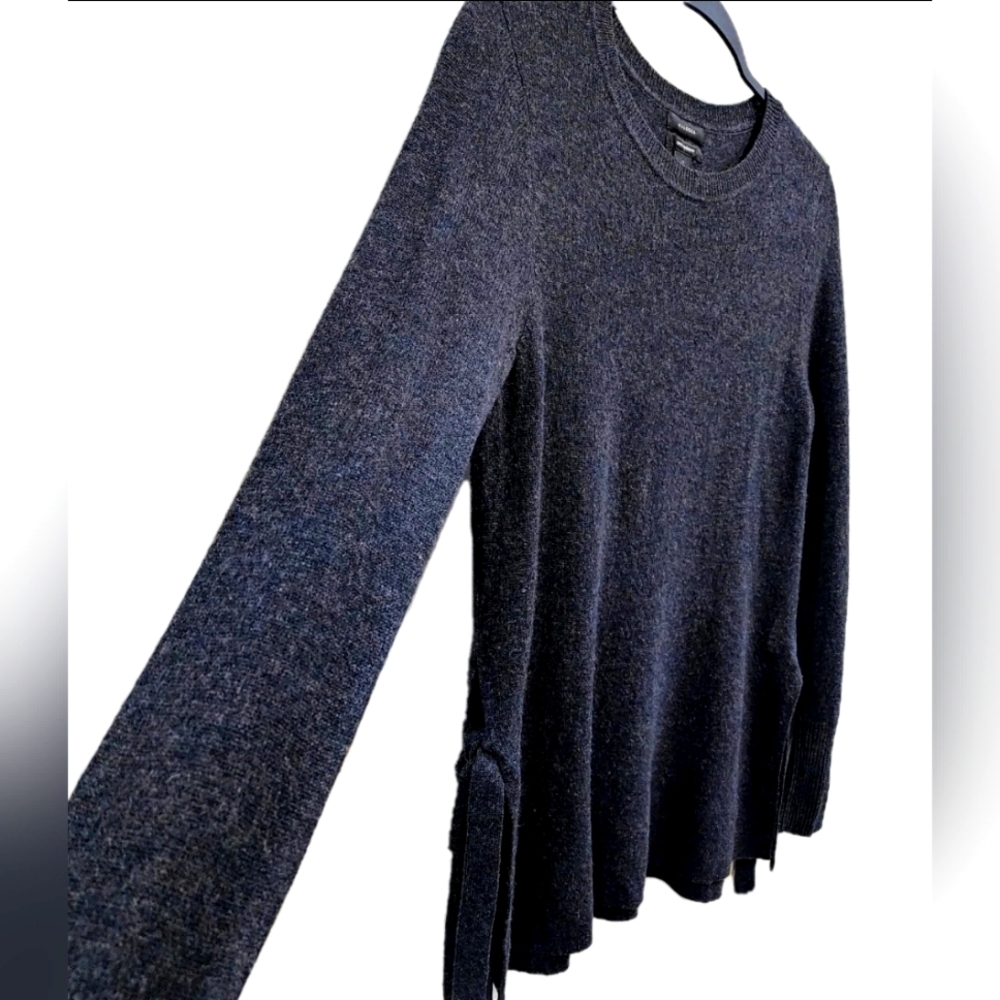 HALOGEN 100% Cashmere Crewneck Open Slit Tie Sides- Lightweight Sweater/Top~ S